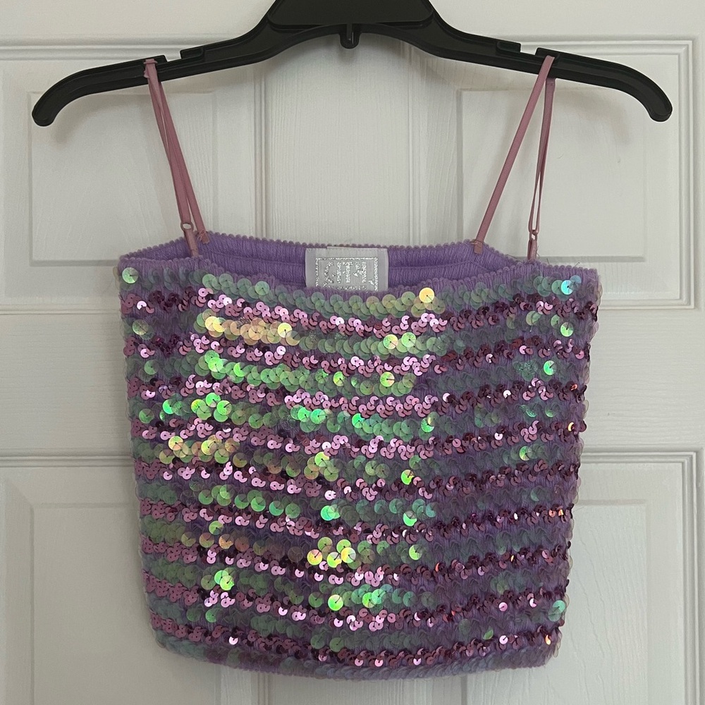Vintage Y2K City Triangles Iridescent Sequin Cami - Women’s Small